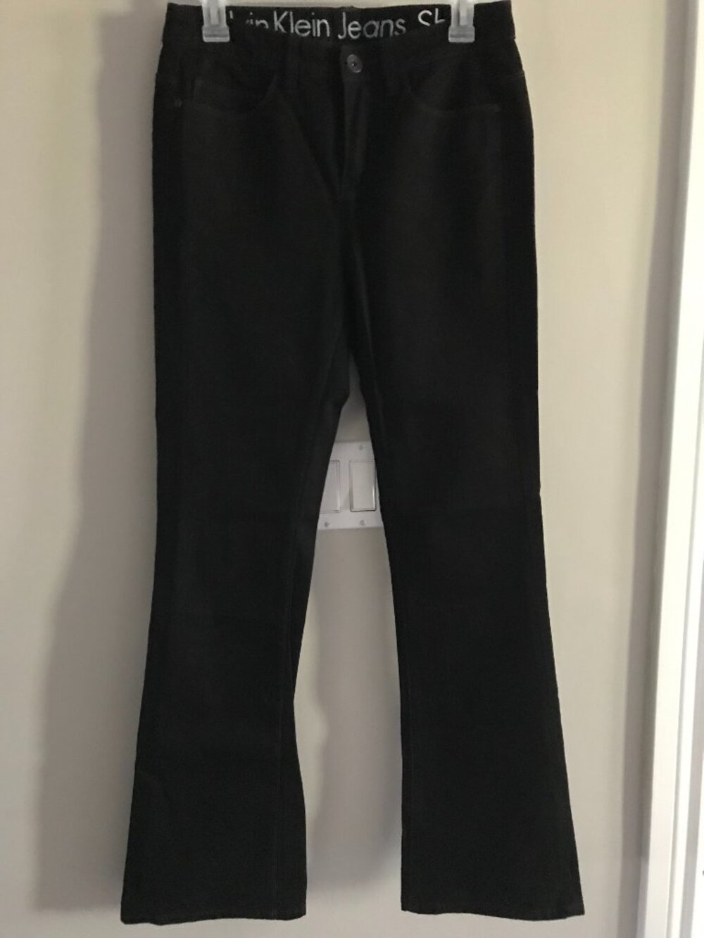 Women's Calvin Klein Jeans Boots cut size 27/4 Black 100% Cotton Denim